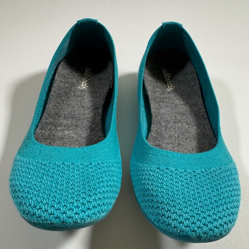 Allbirds Tree Breezers Teal Blue Knit Ballet Flats Women's 6 Sustainable Shoes - Picture 3 of 7